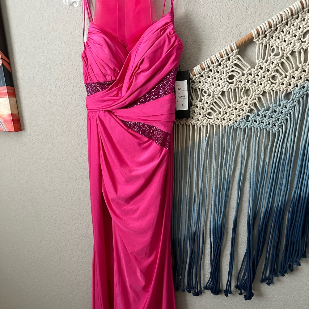 STRETCH GATHERED RHINESTONE DRESS